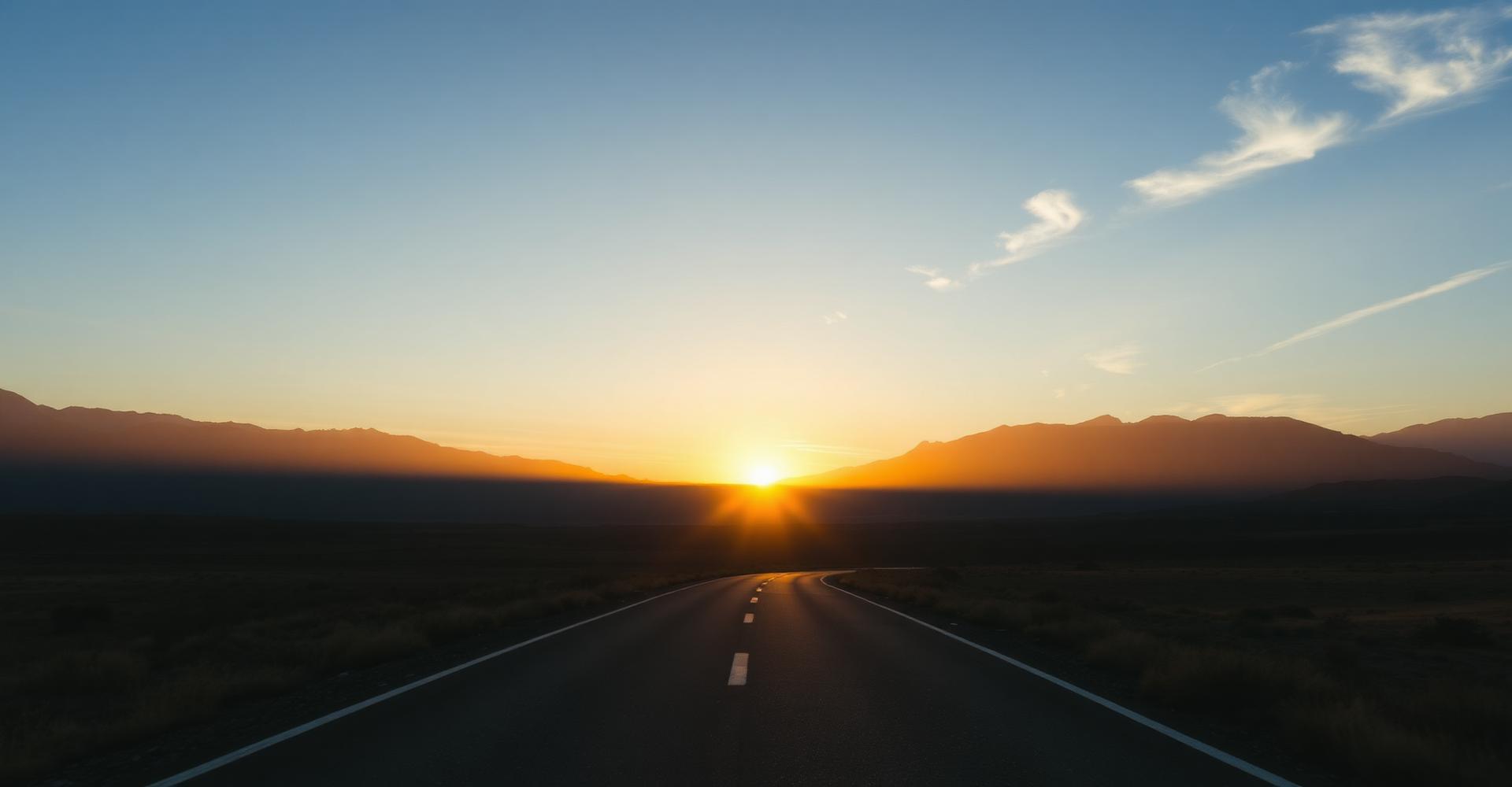 Open road at sunrise
